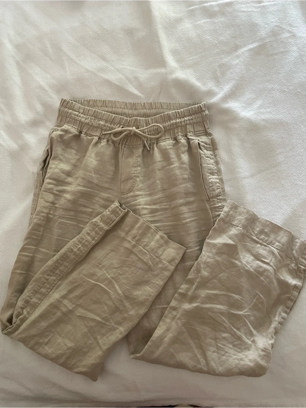 Quince 100% European Linen Wide Leg Pants in Driftwood